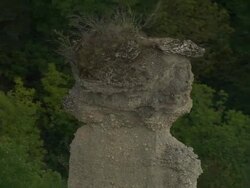 Strange Pillar Rock Formation Stock Footage