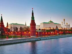 Moscow Kremlin evening Stock Footage