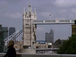 WS View of tower bridge with cityscape / London, UK Stock Footage