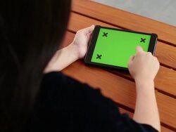 Chroma key in tablet Stock Footage
