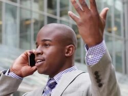 Angry businessman on the phone Stock Footage