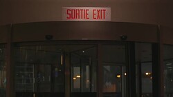 Revolving door at Montreal Airport Stock Footage