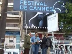 VOICED: Jo, 28 years on a step ladder at the Cannes film festival News Clip