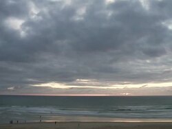 WS View of beach in evening / Cap de l'Homy, Aquitaine, France Stock Footage