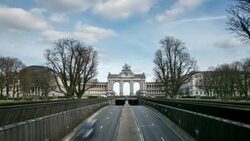 HD time-lapse: Triumphal Arch Cinquantenaire Parc Brussels Belgium Stock Footage