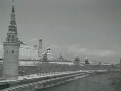 MS View of pan moscow Kremlin and parliament AUDIO / Russia Stock Footage