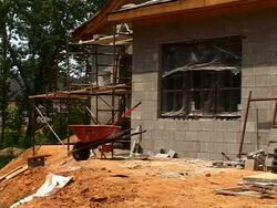 New Building of Concrete Blocks Stock Footage