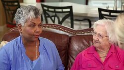 Home healthcare nurse with senior adult patients. Consulation. Stock Footage