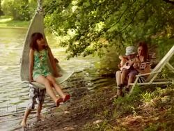 family at the lake Stock Footage