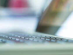 Woman using laptop Stock Footage