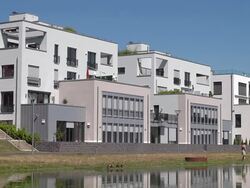 WS View of new residential district / Trier, Rhineland Palatinate, Germany Stock Footage