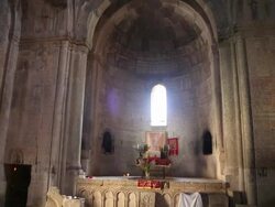 Goshavank monastery, interior view of  Astvatsatseen church Stock Footage
