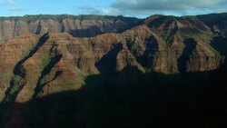 Flying over Kohua Ridge in Kauai's famous Waimea Canyon, also known as the Grand Canyon of the Pacific. Stock Footage