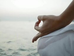 HD: Meditator's Hands In Mudra Position Stock Footage