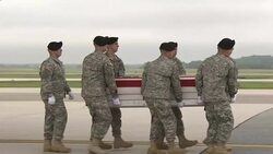 The remains of three U.S. troops who were recently killed in a 'friendly fire' incident in Afghanistan have been brought back to the U.S. A dignified transfer took place Thursday morning at Dover Air Force Base in Delaware. (June 12) News Clip