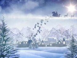 Santa sleigh delivering christmas presents (day) - Loop Stock Footage