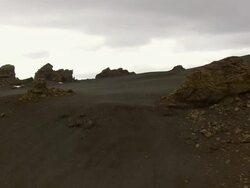 WS AERIAL ZI View of lava plain / Iceland Stock Footage