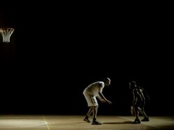 Basketball Player Performs Dribbling Penetration Stock Footage