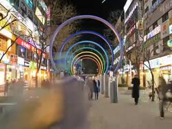 MS T/L Shot of Beomgye Station Area at night / Annyang, Annyang, South Korea Stock Footage