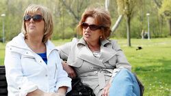 Mature women outdoors Stock Footage