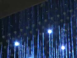 Health and chromotherapy; different colored lights under the shower Stock Footage