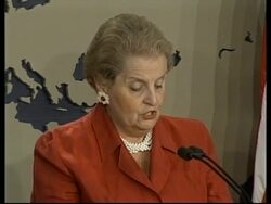 USA: ALBRIGHT PAN AM 103 BOMBING TRIAL PRESS CONFERENCE News Clip