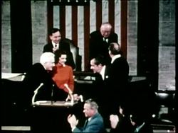 Gerald Ford accepts the office of United States Vice President at his inauguration on December 6, 1973. News Clip