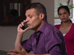 Frustrated Latin Couple Argue with Company over the Phone Stock Footage