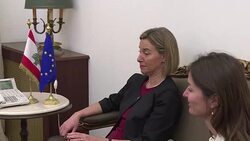 CLEAN : Federica Mogherini meets Lebanese FM in Beirut News Clip