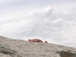 Businessman reaches the top Stock Footage