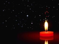 Christmas night candle stars - copy space, NTSC Stock Footage