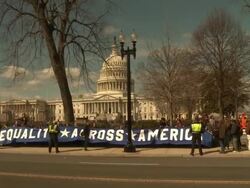 Gay Marriage Supporters Rally Against DOMA Stock Footage