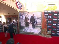 ATMOSPHERE - Signage at "The Lone Ranger" Los Ange Stock Footage