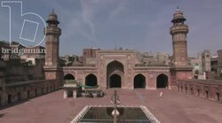 Wazir Khan Mosque Central Courtyard Stock Footage