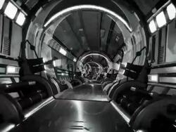 Science fiction spaceship tunnel ride. Stock Footage