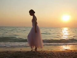ballerina on the coast Stock Footage