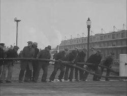 SS Leviathan docked in Boston for winter overhaul Stock Footage