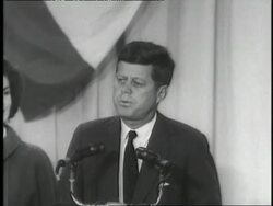 U.S. President Elect John F. Kennedy gives his acceptance speech after the U.S. Presidential election. Stock Footage
