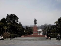 LENIN STATUE AND CITY SQUARE Stock Footage