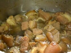 Stewed Streaky Pork Stock Footage