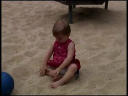 Baby / Toddler Plays With Sand Stock Footage