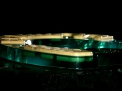 High speed, testing a special horseshoe with hammer on anvil Stock Footage