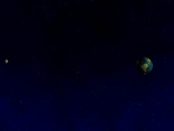 The Earth passes between the moon and the mars Stock Footage