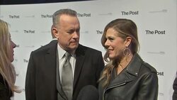 Interview with Tom Hanks and Rita Wilson at the London premiere of The Post News Clip