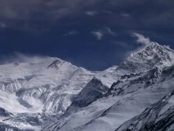 Time lapse Annapurna 3 and Gangapurna. Stock Footage