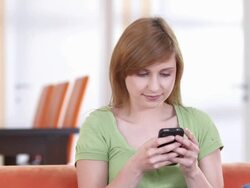 HD DOLLY: Teenage Girl Sending Love Text Message Stock Footage