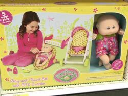 Pan baby dolls of various color shades, cabbage patch dolls Stock Footage