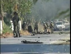 AP pix of aftermath of blast that killed 6 UN peacekeepers News Clip