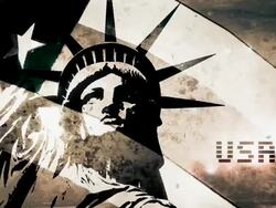 American Flag - Statue of Liberty Stock Footage