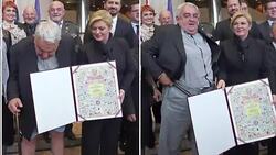 CLEAN : Croatia rights chiefs trousers fall down at photoshoot News Clip
